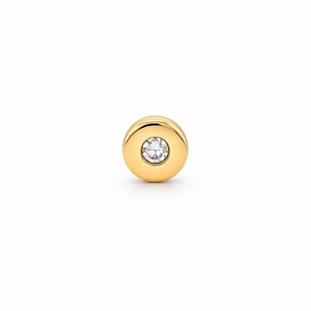 Piercing de Oro Amarillo 14K con circonia