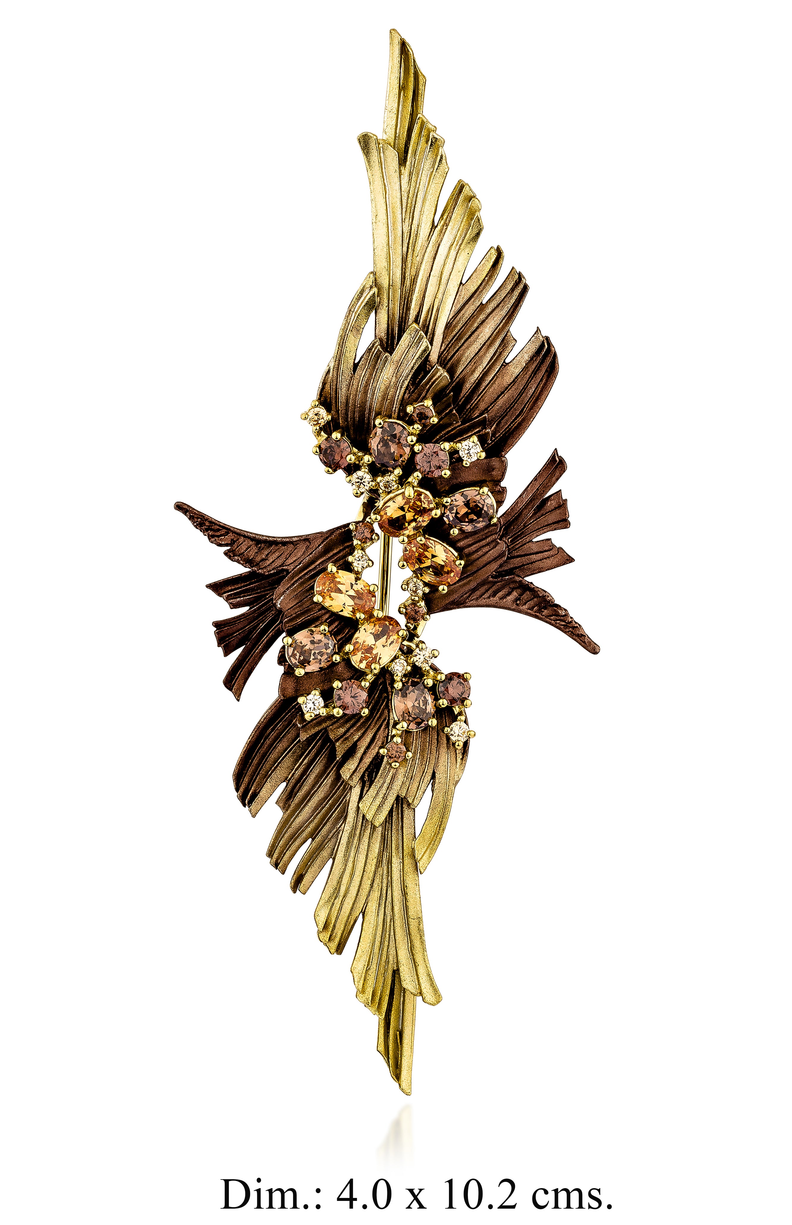 Broche de Alas en Plata 925 y Tonos Marrón