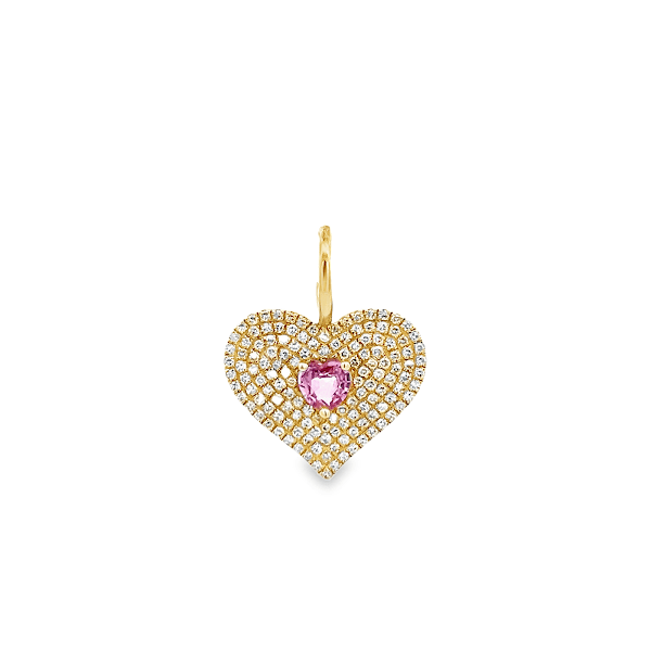D0.04CT 14KY HEART PAVE CHARM PS0.30CT - C'SANTOS