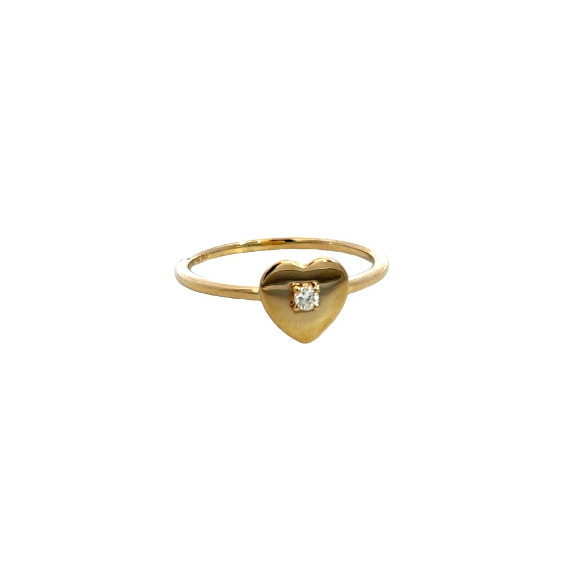 D0.05CT 14KY MINI HEART DIAMOND IN CENTER RING T6.5 - C'SANTOS
