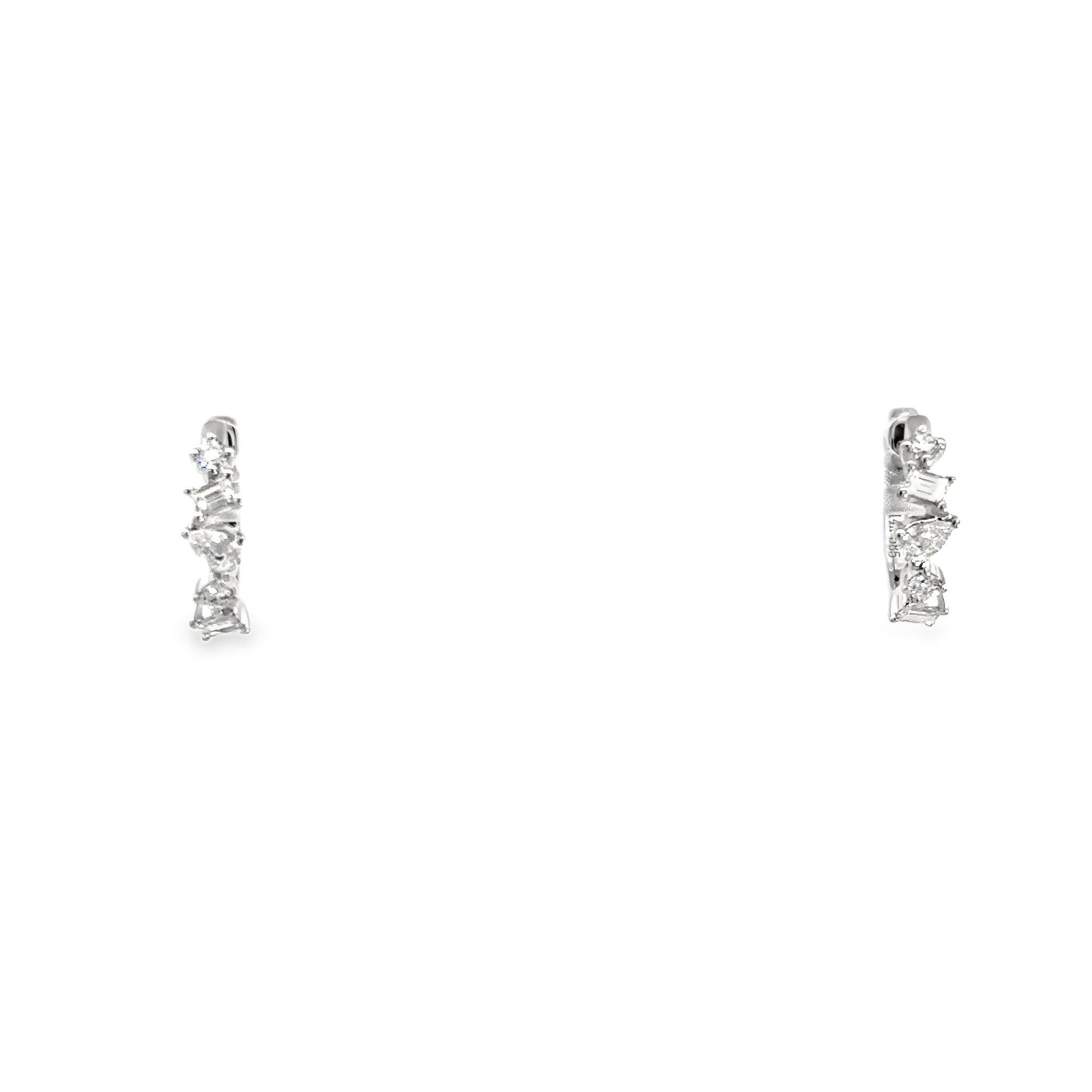 D0.08CT 14KW CLUSTER DIAMONDS HUGGIES - C'SANTOS