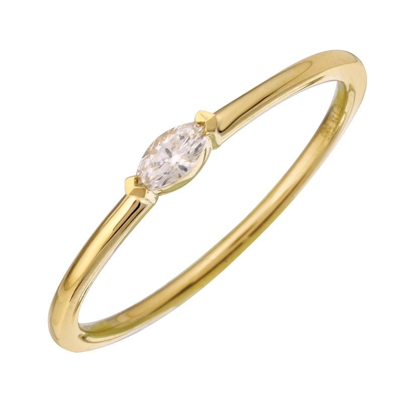 D0.08CT 14KY MARQUESITE DIAMOND RING T6.5 - C'SANTOS