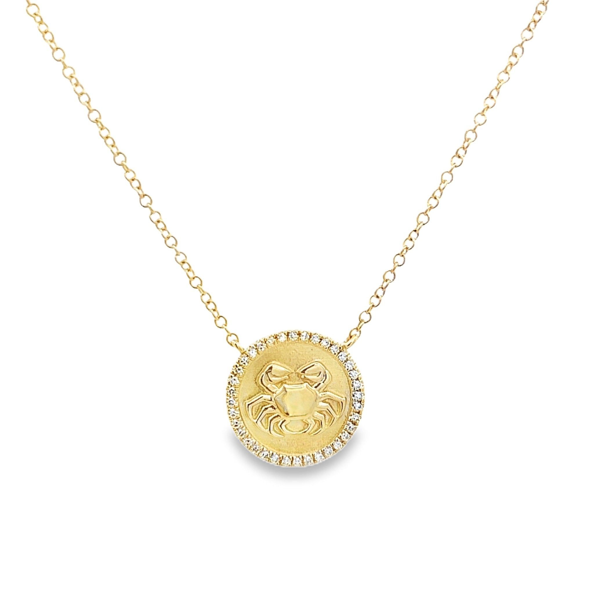 D0.08CT 14KY ZODIAC CANCER NECKLACE - C'SANTOS