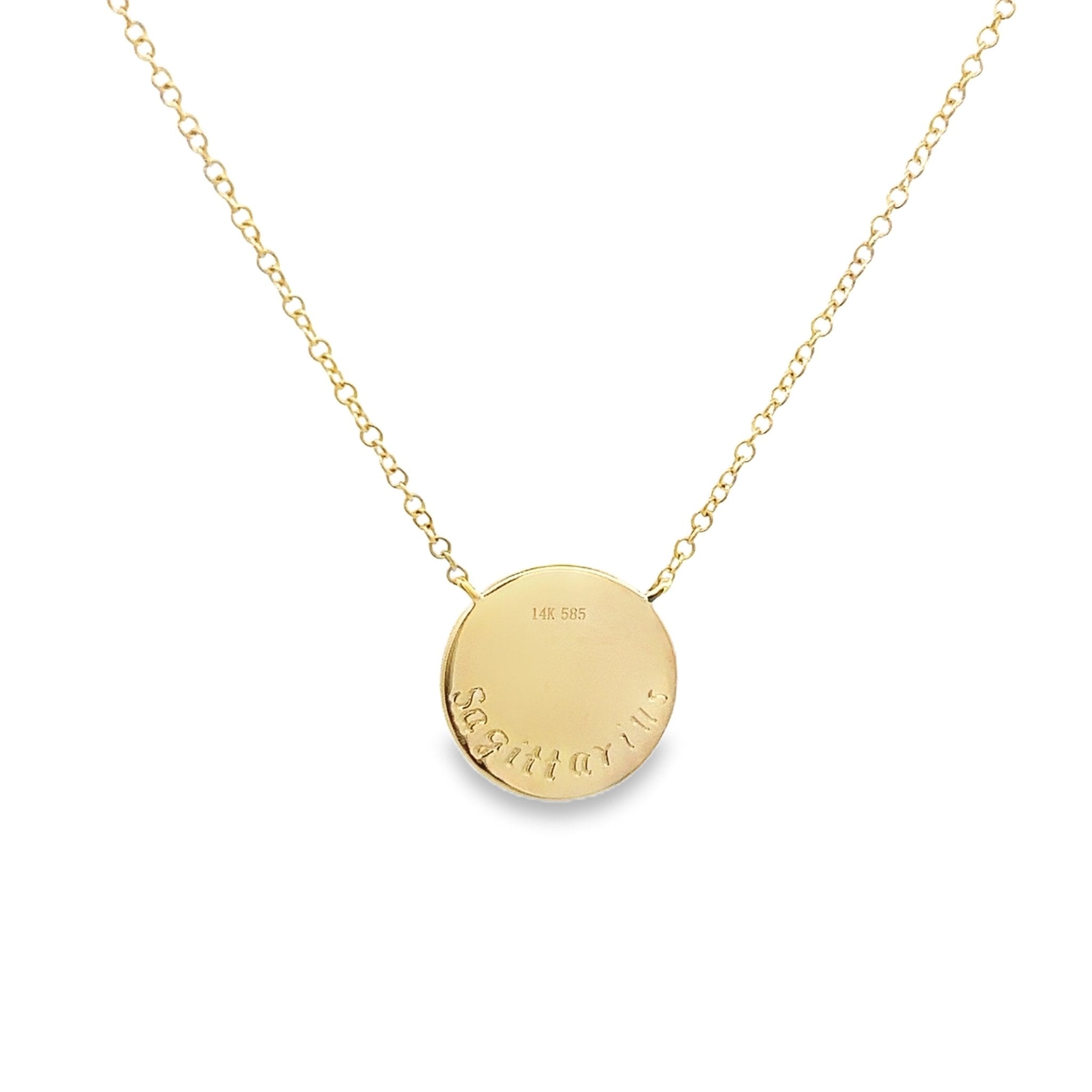 D0.08CT 14KY ZODIAC SAGITTARIUS NECKLACE - C'SANTOS