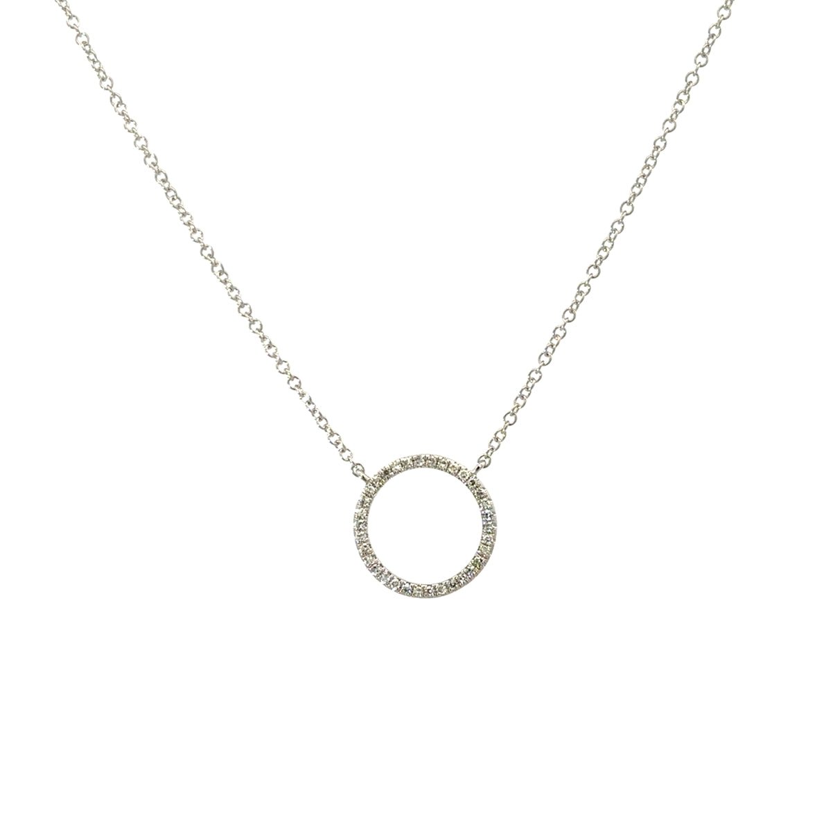 D0.09CT 14KW CIRCLE MEDIUM NECKLACE - C'SANTOS