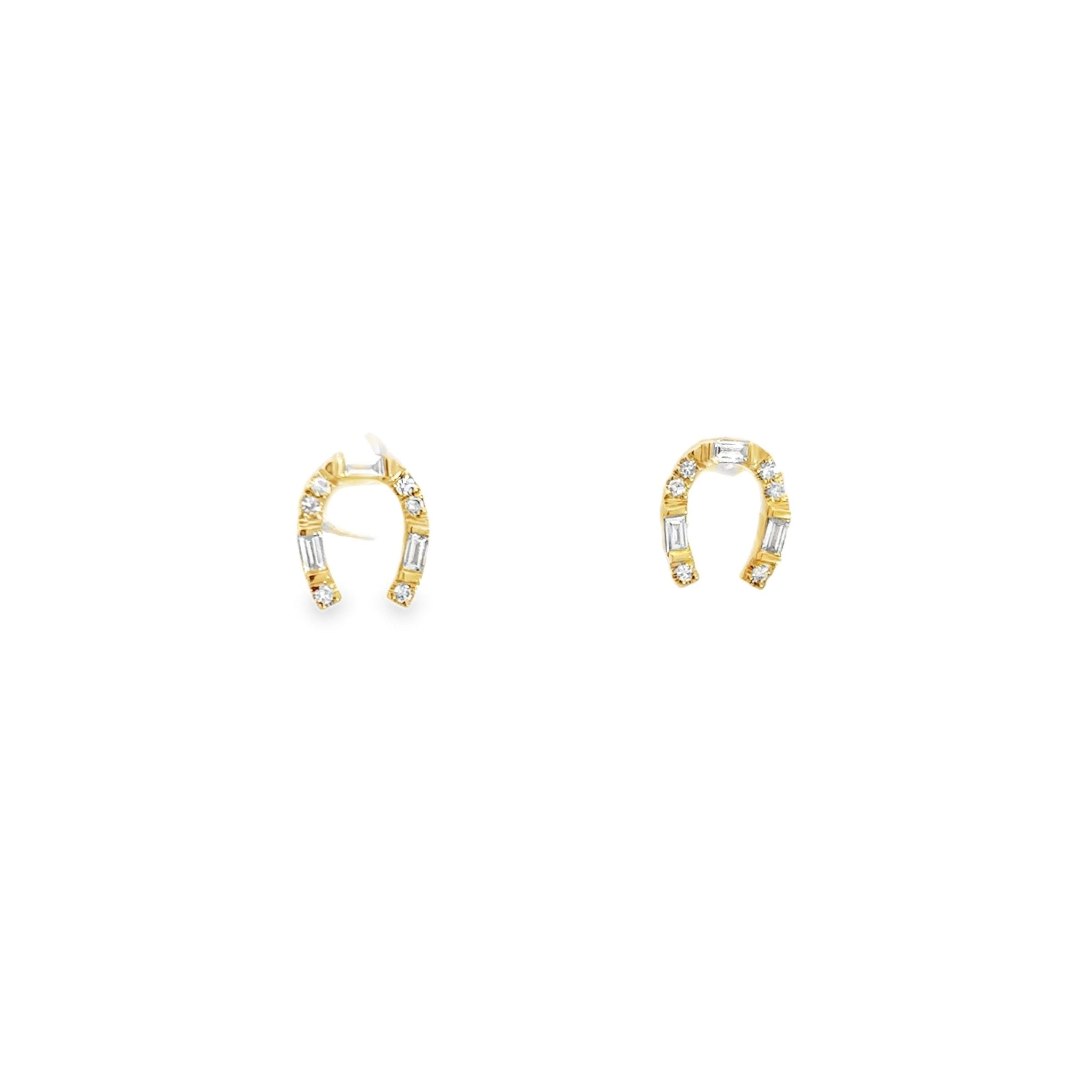 D0.09CT 14KY HORSESHOE SMALL EARRINGS - C'SANTOS