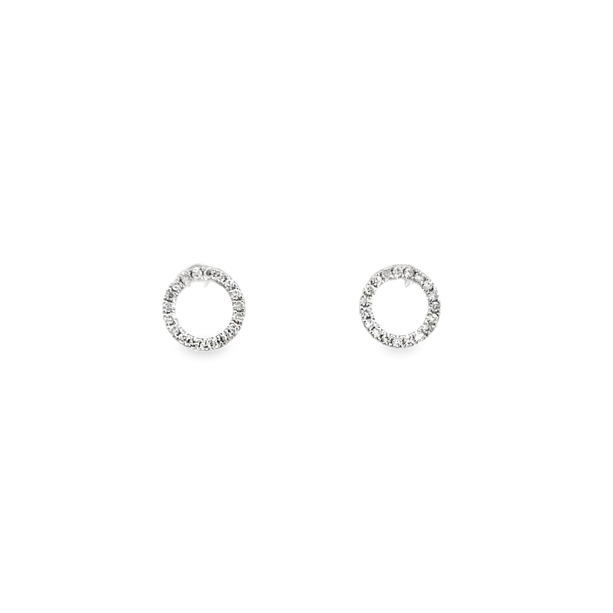 D0.11CT 14KW CIRCLE SMALL EARRINGS - C'SANTOS