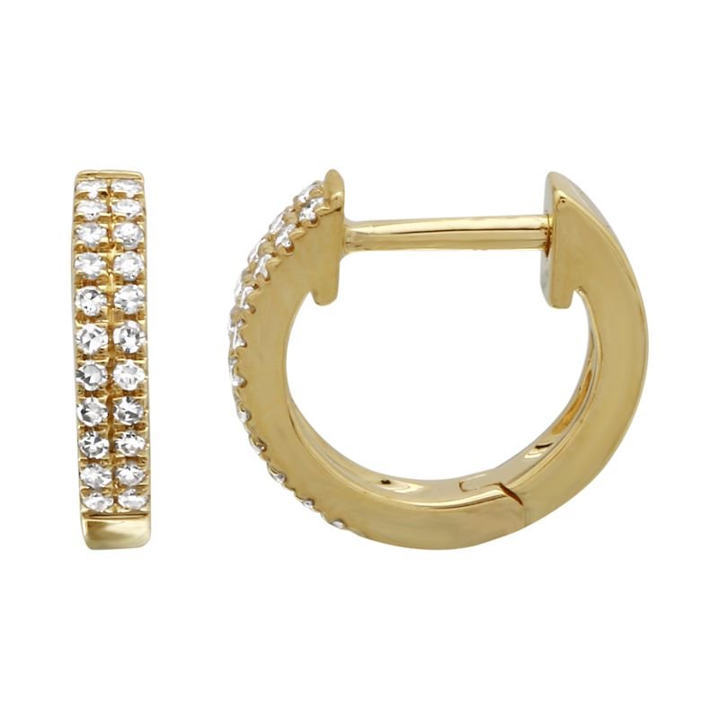 D0.11CT 14KY DOUBLE SEMINFINITY HUGGIES - C'SANTOS