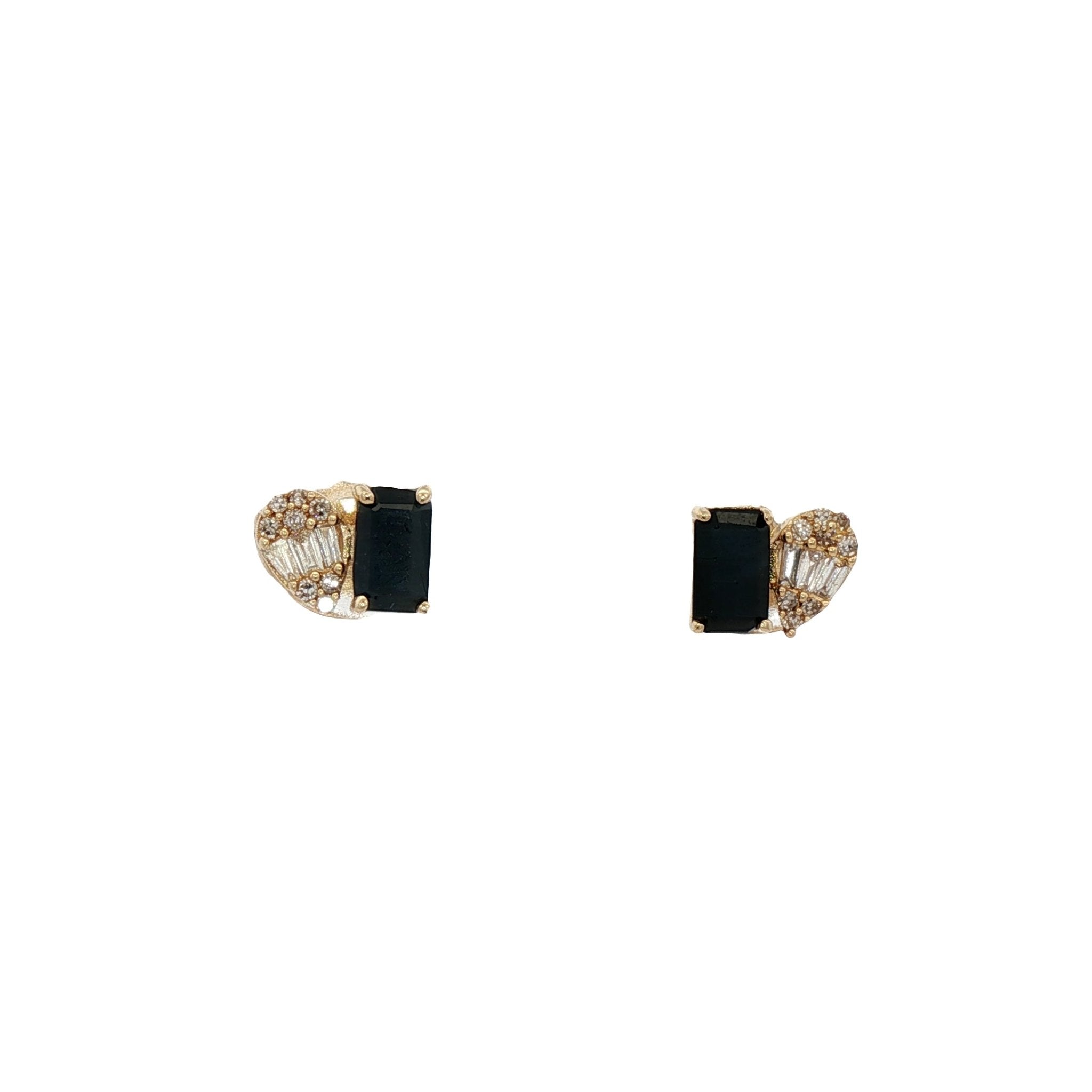 D0.11CT 14KY DROP AND BAGUETTE EARRINGS BS0.75CT - C'SANTOS