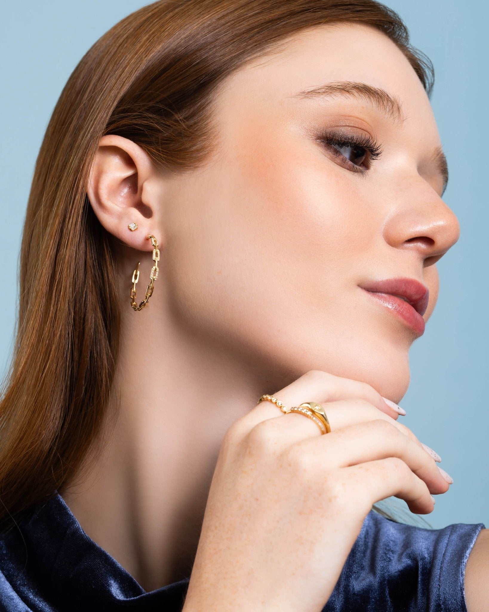 D0.11CT 14KY OPEN LINKS 25MM HOOPS - C'SANTOS