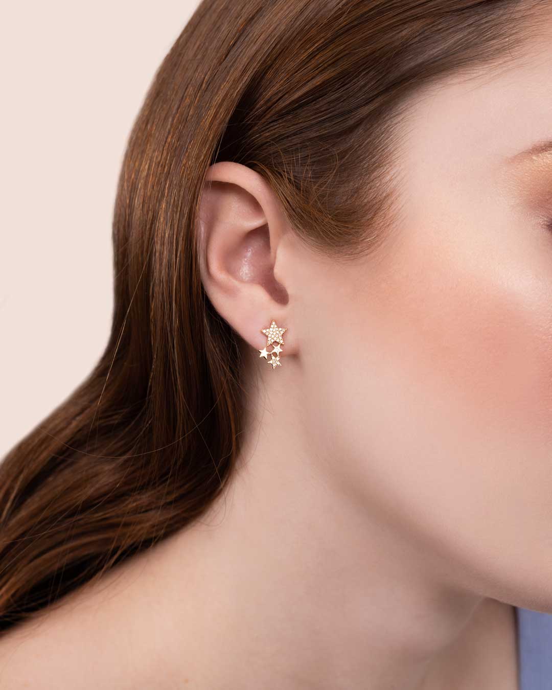 D0.13 14KY STARS EARRINGS - C'SANTOS