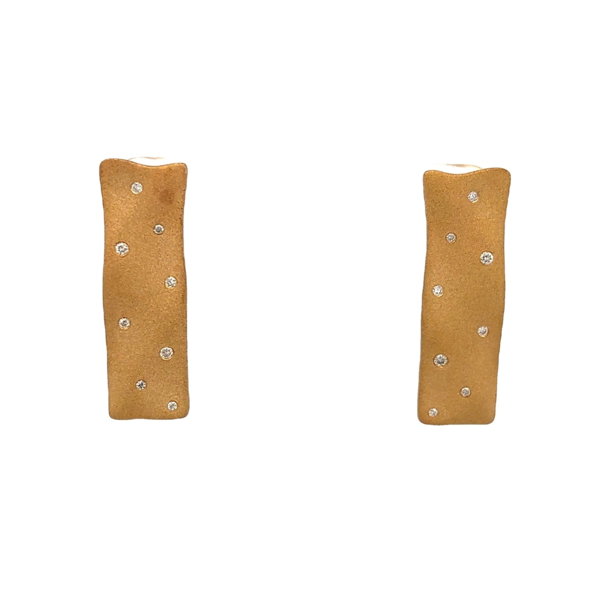 D0.13CT 14KY BAR SMOOTH MATE MULTI STATION DIAMOND EARRINGS - C'SANTOS