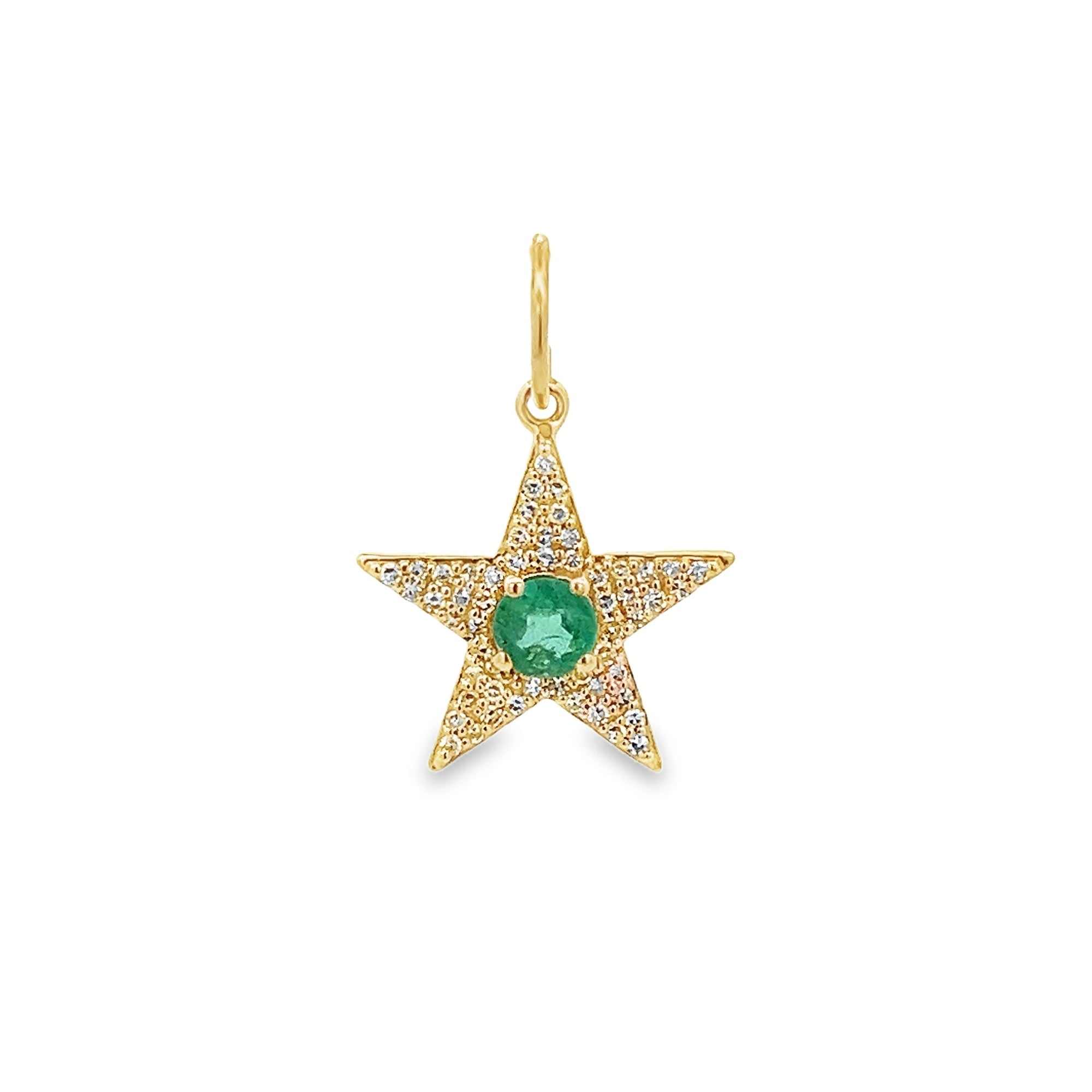 D0.20CT 14KY SMALL STAR PAVE CHARM EM0.28CT - C'SANTOS
