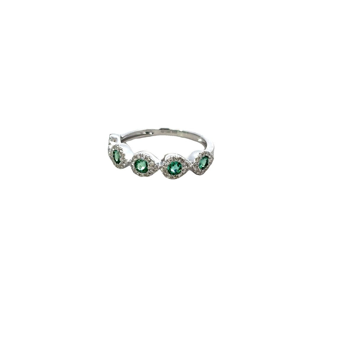 D0.21CT 14KW STATION FIVE AND EMERALD RING EM0.41CT T6.5 - C'SANTOS
