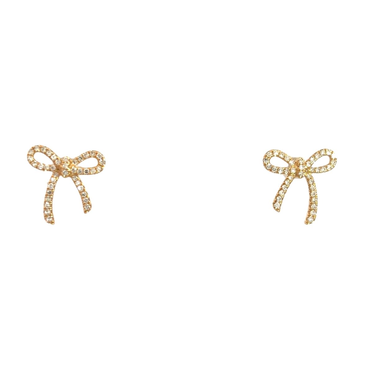 D0.21CT 14KY BUN MEDIUM STUDS EARRINGS - C'SANTOS