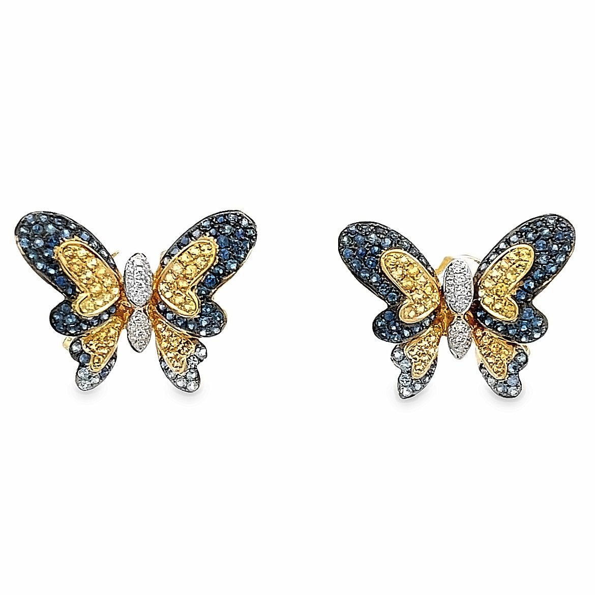 D0.21CT 18KY BUTTERFLY ER SAPPH 1.66CT YELLOW SAPPH 0.92CT - C'SANTOS