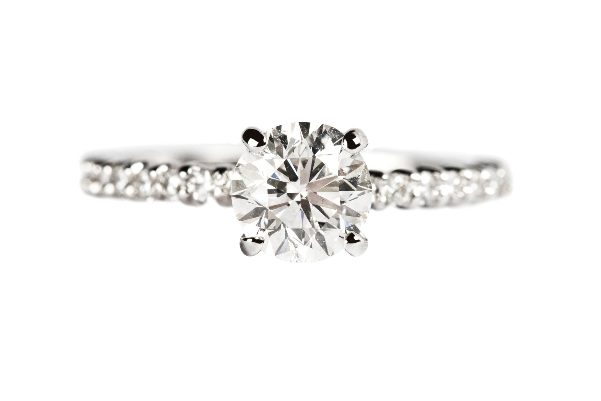 D0.27 CT 14K MONTURA MICROPRONG DE ORO BLANCO D 0.90 CT RD - C'SANTOS