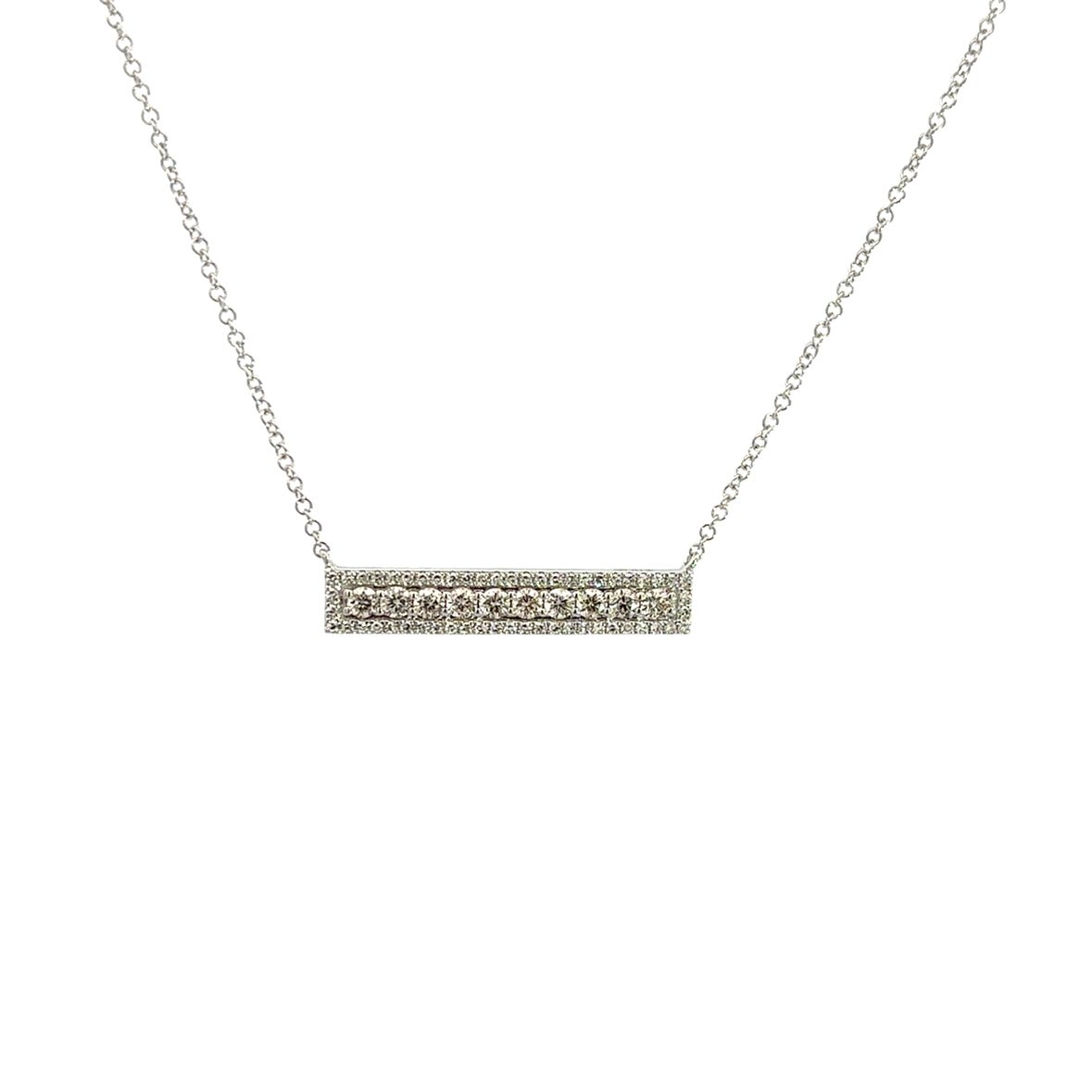 D0.54CT 14KW BAR NECKLACE - C'SANTOS