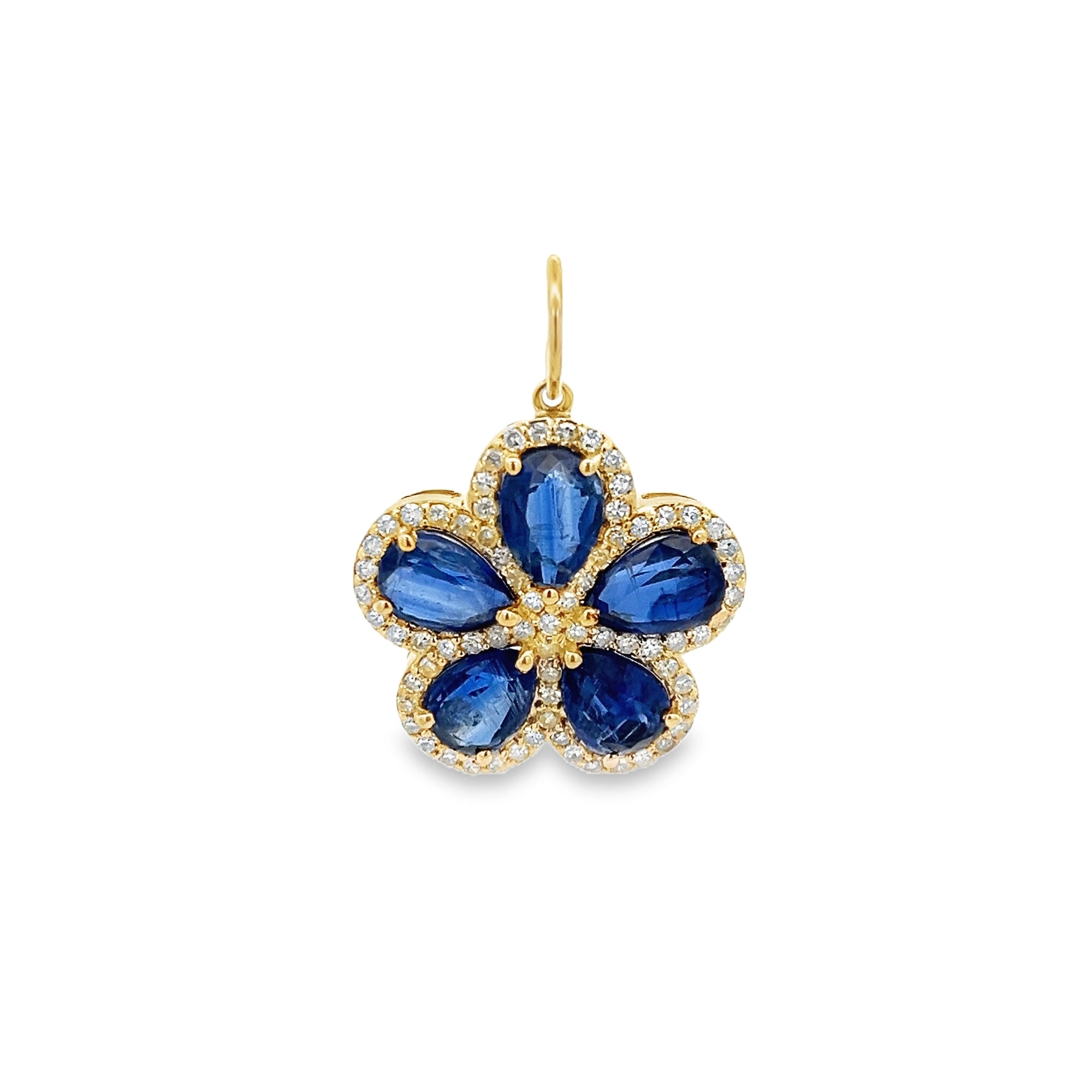 D0.58CT 14KY FLOWER AROUND PAVE CHARM KYN5.59CT - C'SANTOS