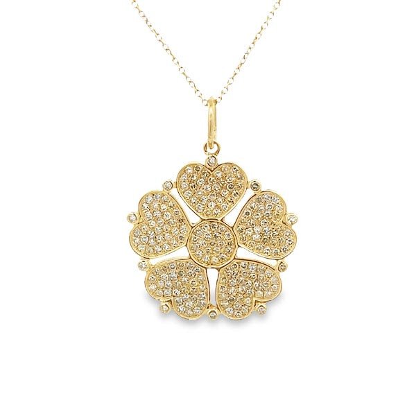D0.76CT 14KY FLOWER DIAMOND CHARM - C'SANTOS