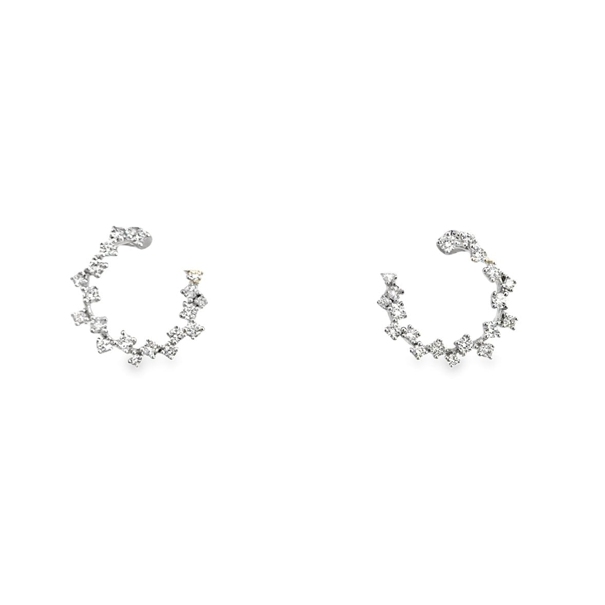 D0.77CT 14KW OUTLINE DROP OPEN EARRINGS - C'SANTOS