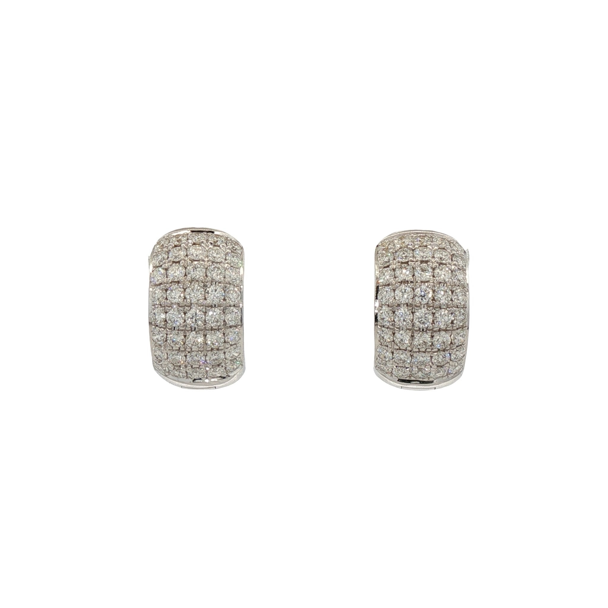 D0.89CT 14KW TRICK HALF PAVE 12MM HUGGIES - C'SANTOS