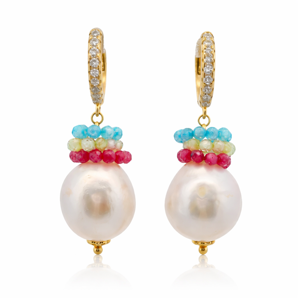 925YG PERLE DI FIUME ZIRNI EARRINGS