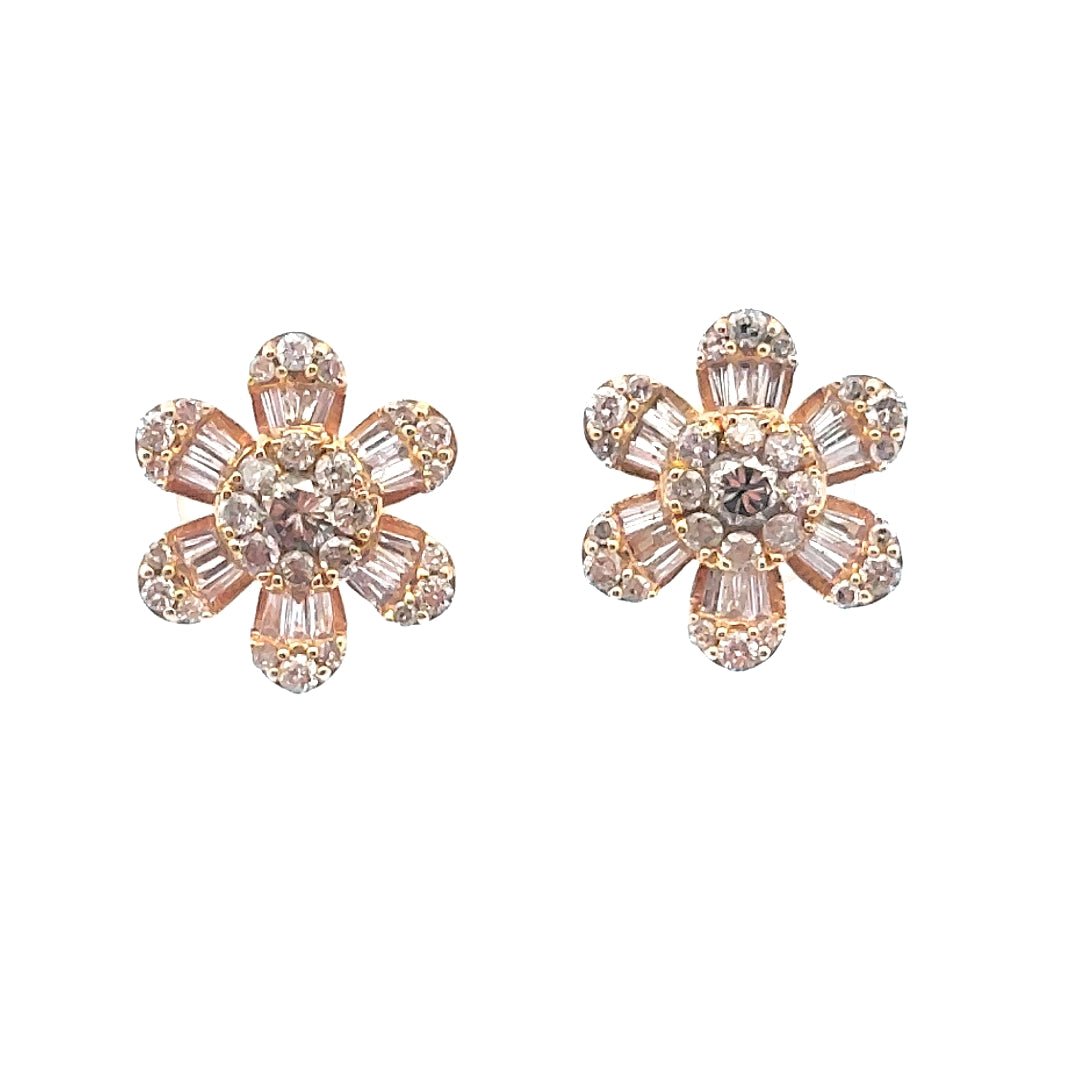 D1.00 14KY FLOWER EARRINGS - C'SANTOS