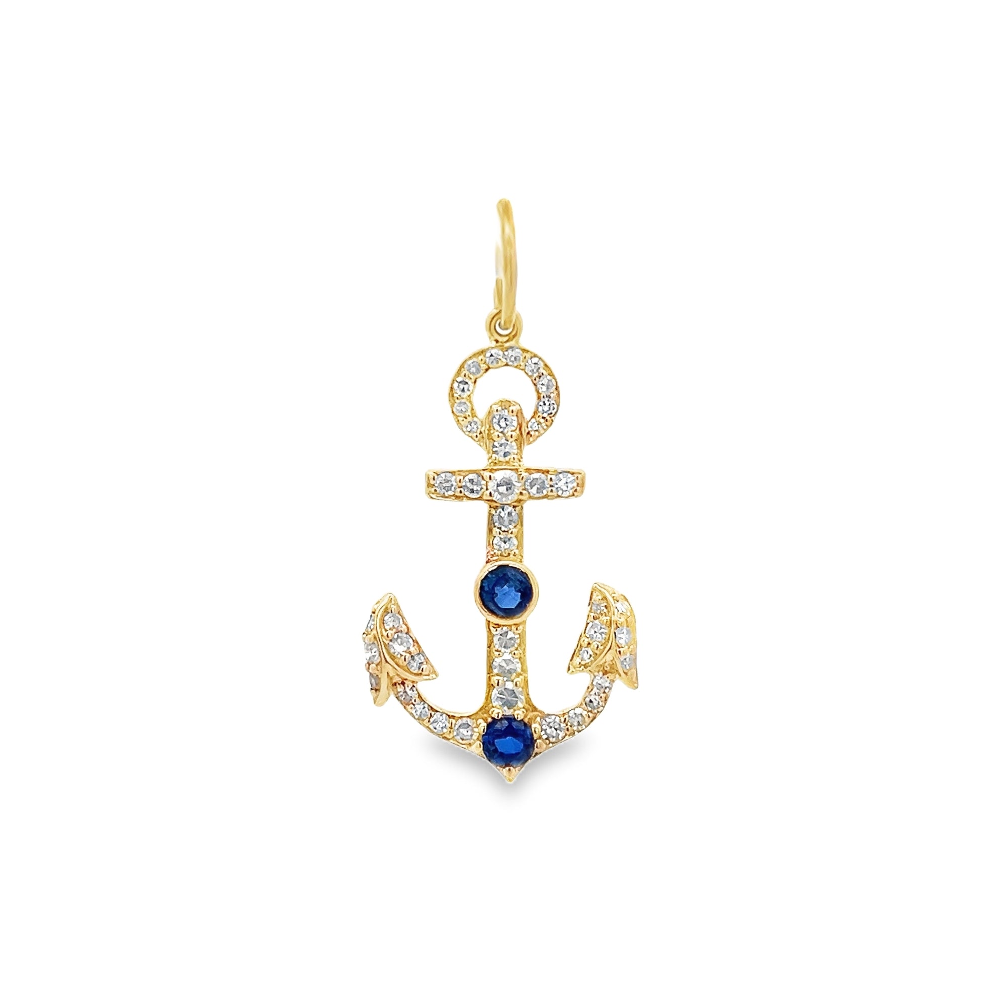 D1.24CT 14KY ANCHOR PAVE CHARM BS0.75CT - C'SANTOS
