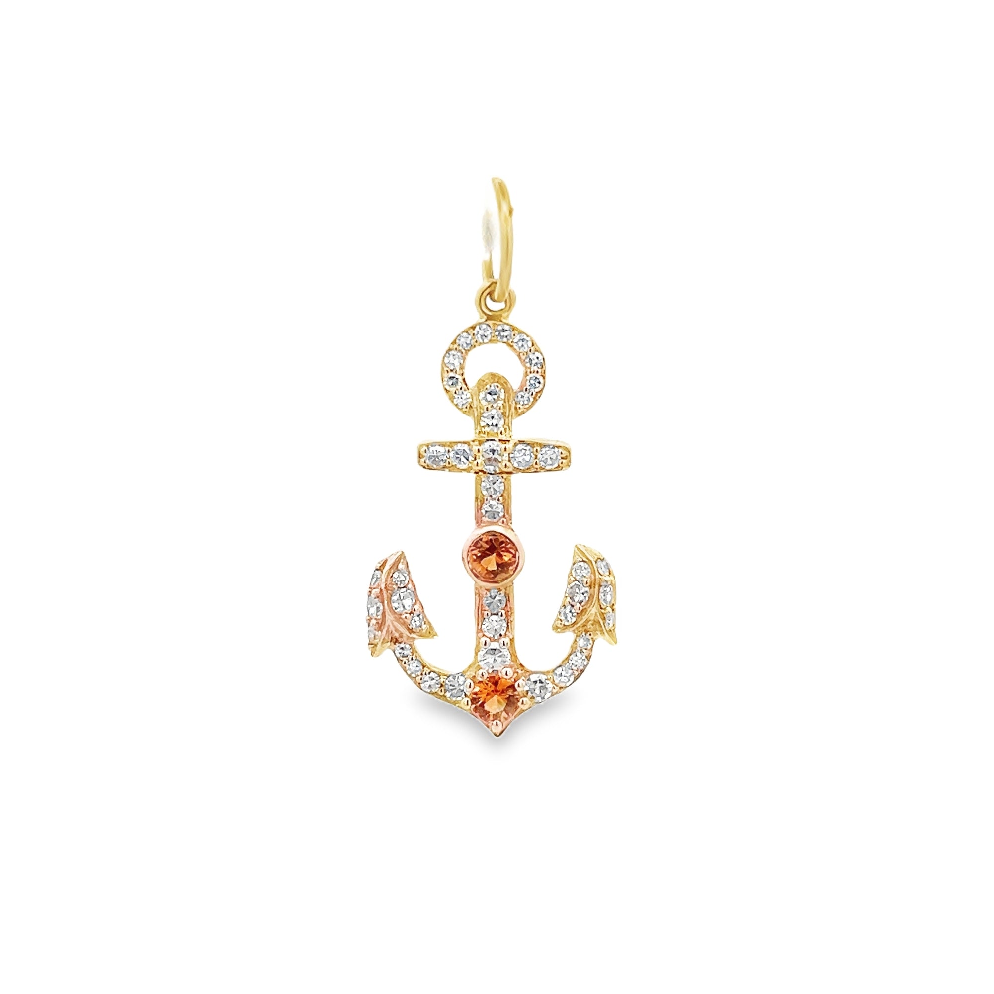 D1.24CT 14KY ANCHOR PAVE CHARM CIT0.75CT - C'SANTOS