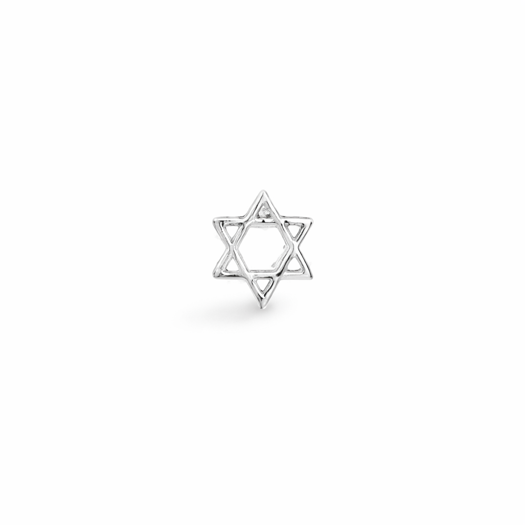 Piercing Estrella de David en Oro Blanco 14K