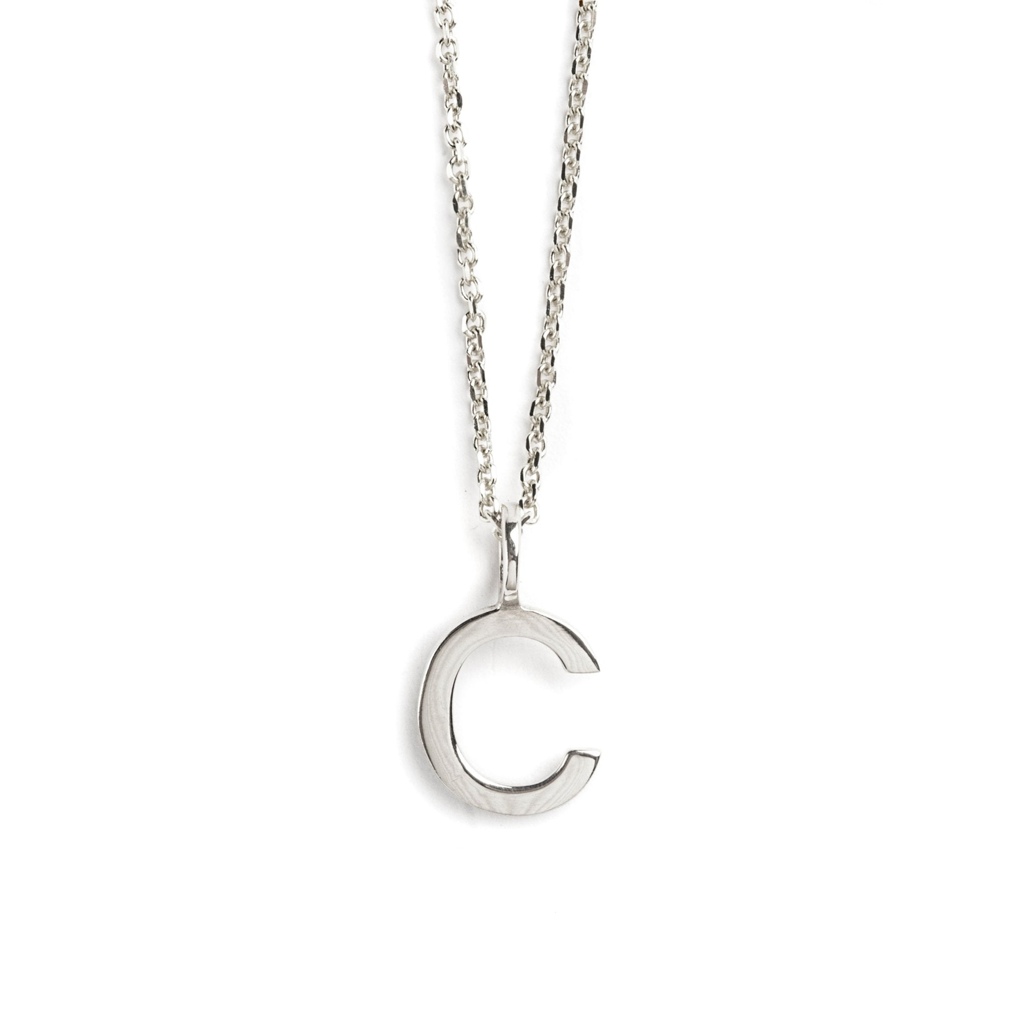 DIJE LETRA C DE ORO BLANCO DE 14K - C'SANTOS