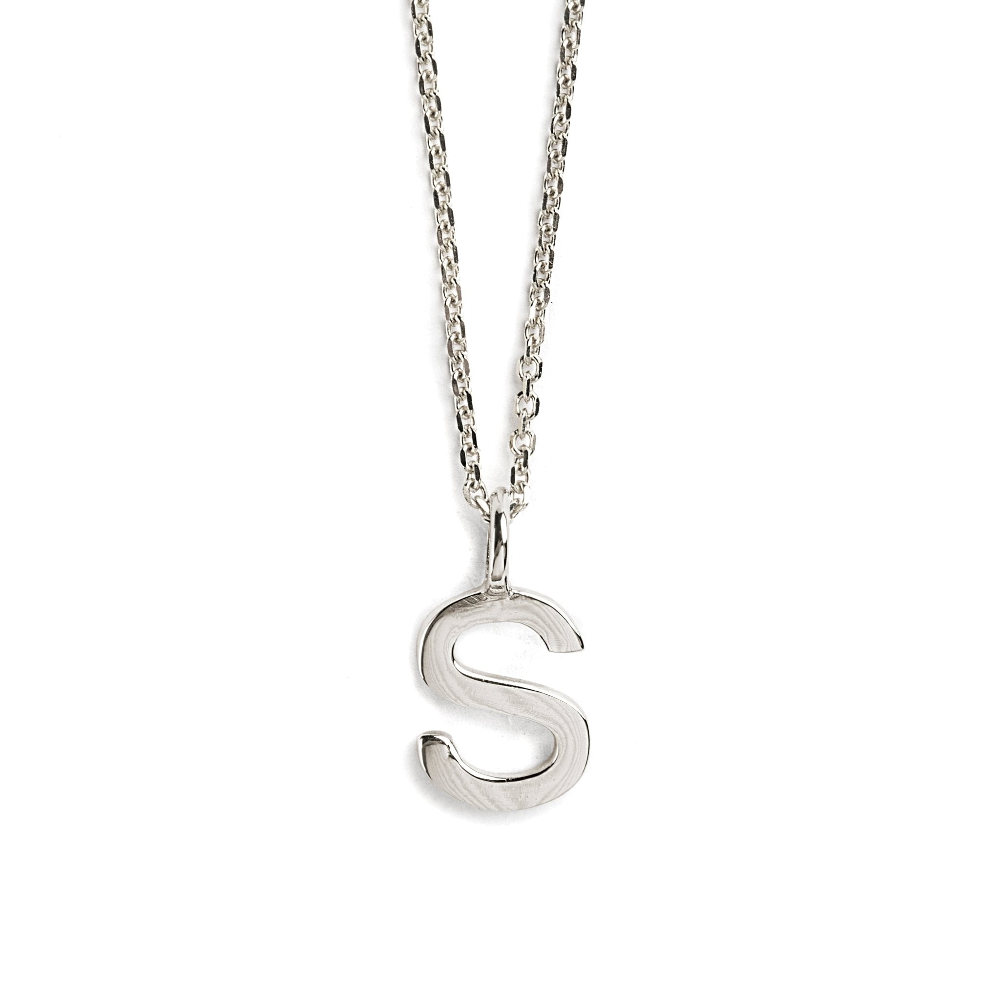 DIJE LETRA S DE ORO BLANCO DE 14K - C'SANTOS