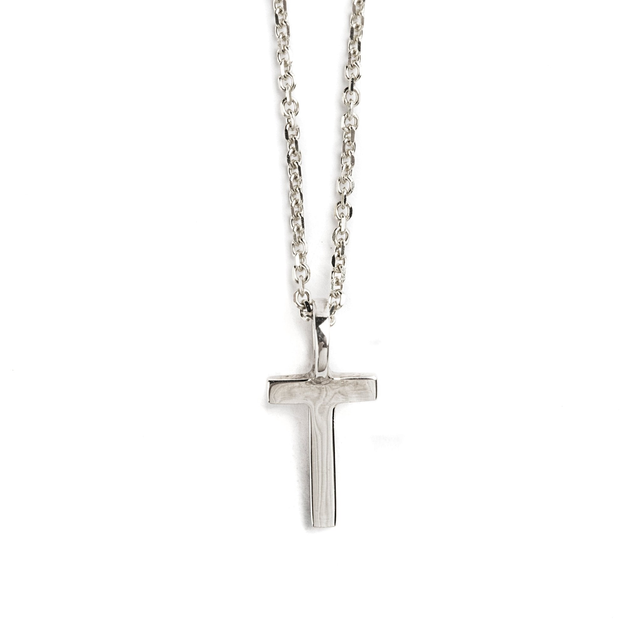 DIJE LETRA T DE ORO BLANCO DE 14K - C'SANTOS