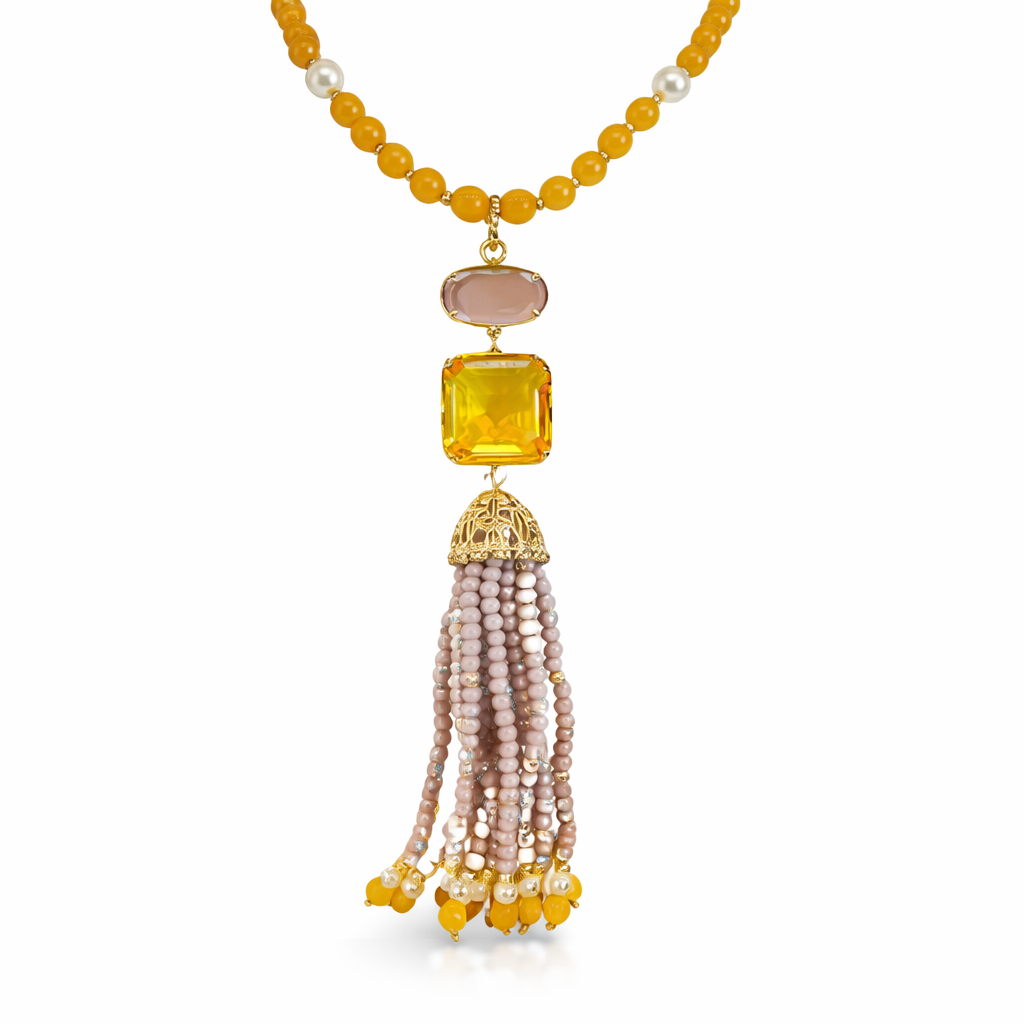 925YG GIADA GIALLO IDRO OT NECKLACE