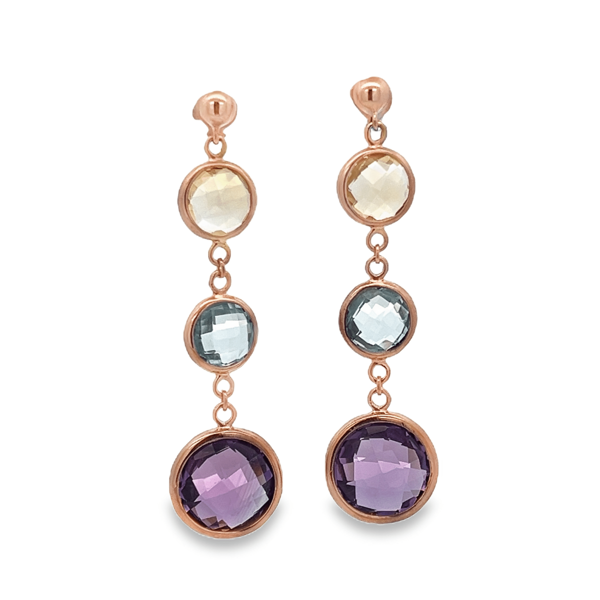 EARRING AMETHYST BRAZILIAN CITRINE - C'SANTOS