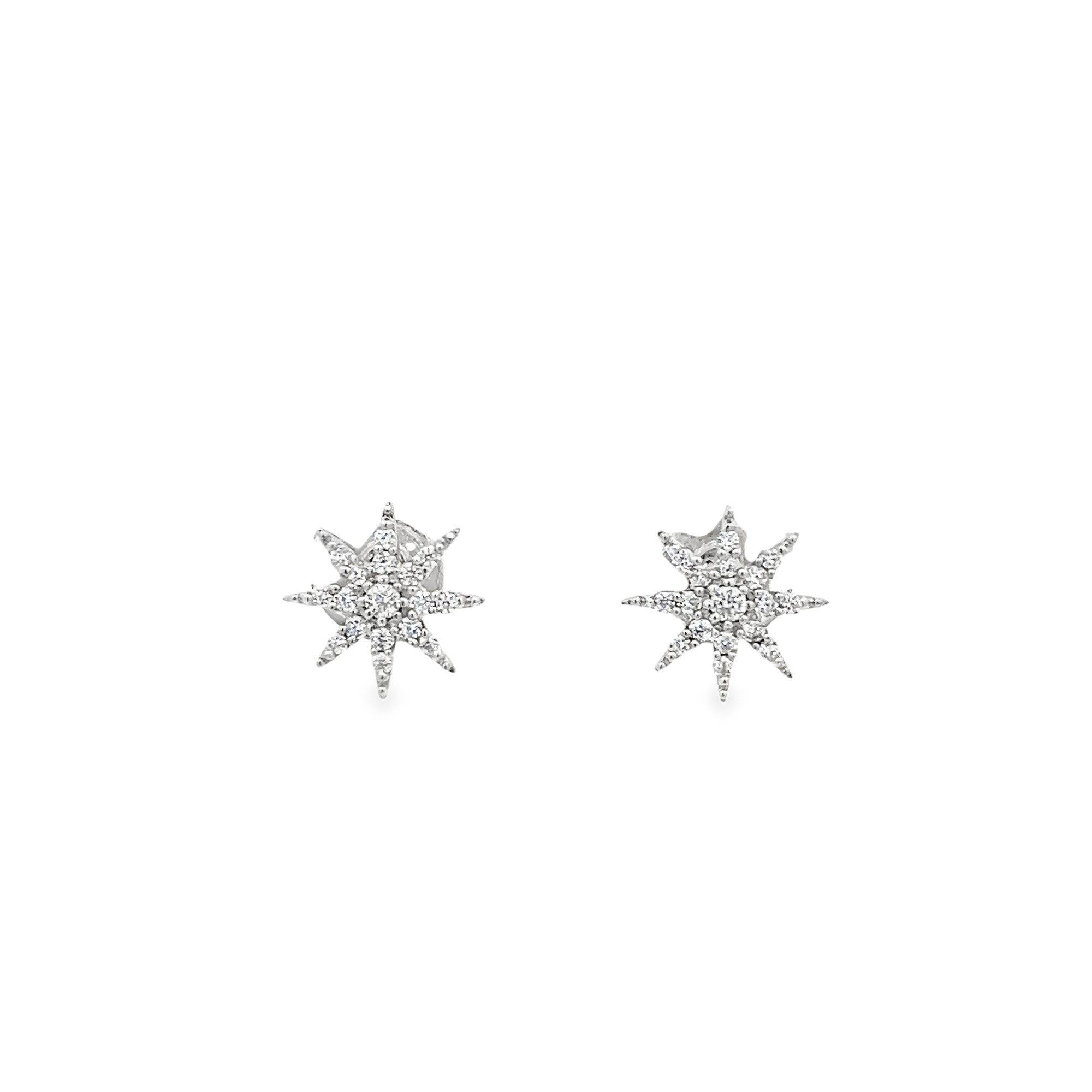 EARRING SILVER CENTER WHITE CZ RP - C'SANTOS
