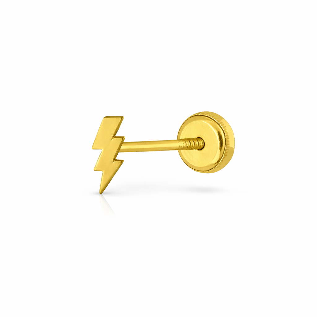 Piercing Relámpago en Oro Amarillo 14K