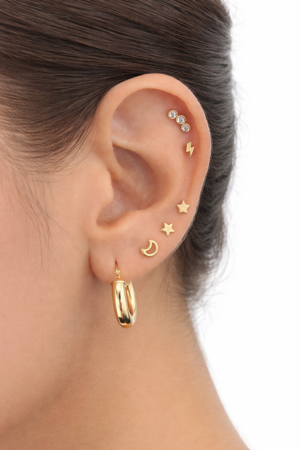 Piercing Relámpago en Oro Amarillo 14K