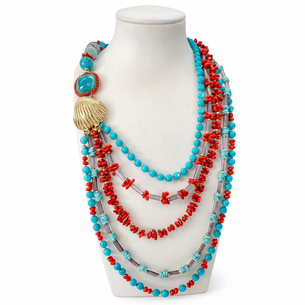 Collar en Plata 925 con Amazonita y Giada