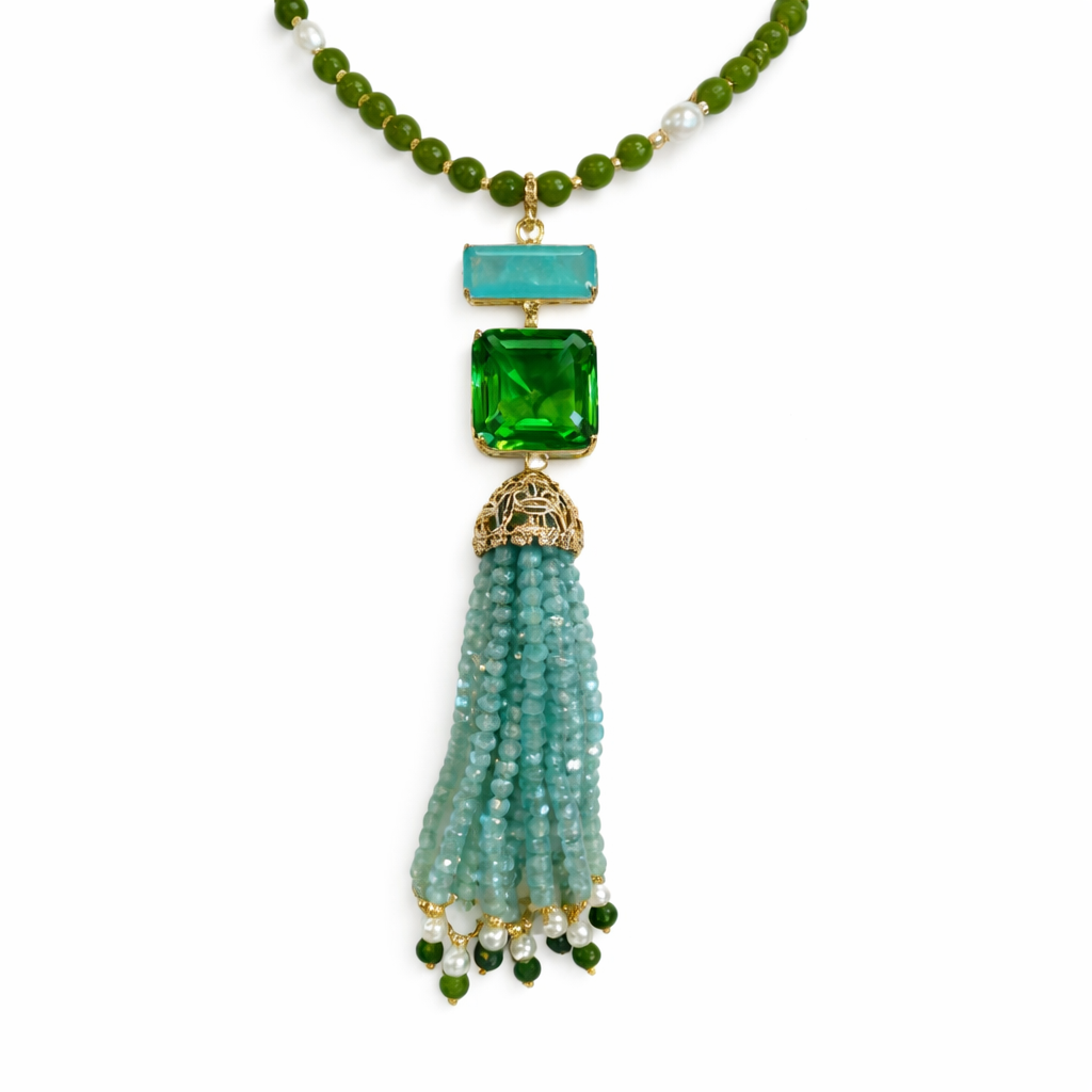 925YG GIADA IDRO VERDE OTT NECKLACE