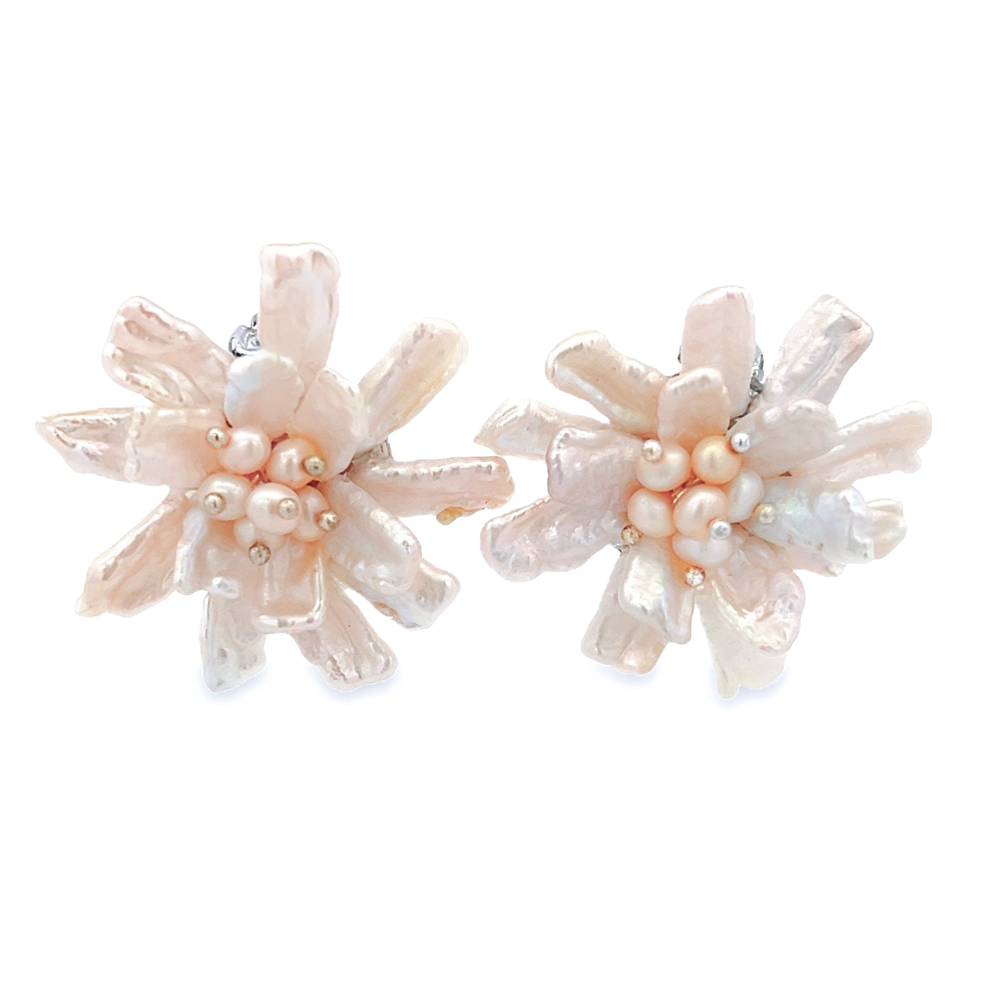 FRESH WATER PEARLS DAISY EARRINGS - C'SANTOS
