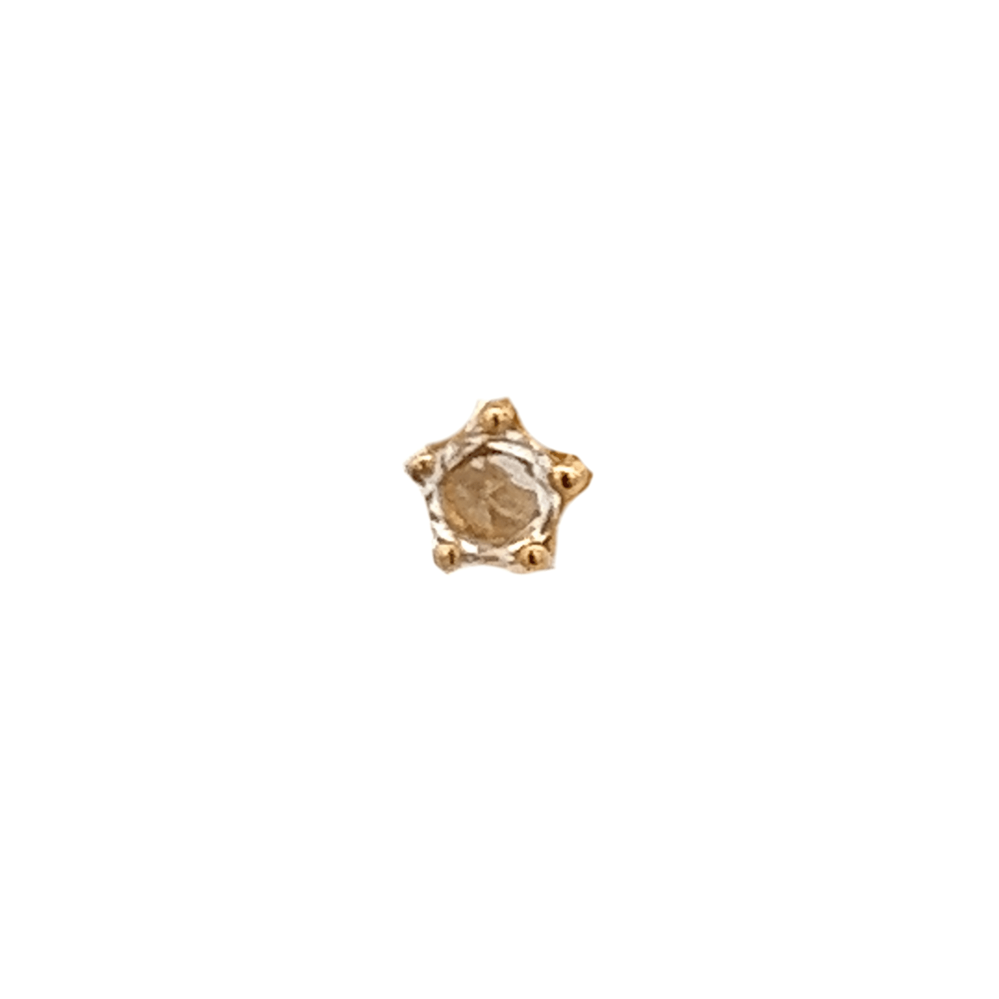 PIERCING 14K GOLD WHITE SAPPHIRE - C'SANTOS