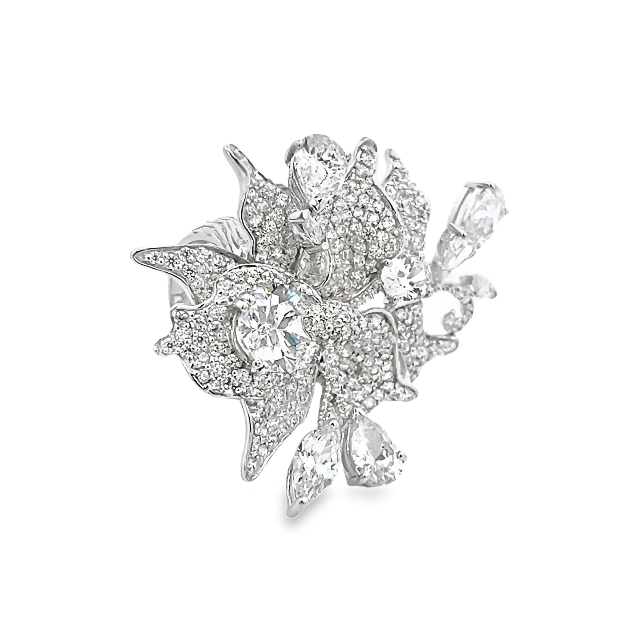 RING SILVER CENTER WHITE CZ - C'SANTOS