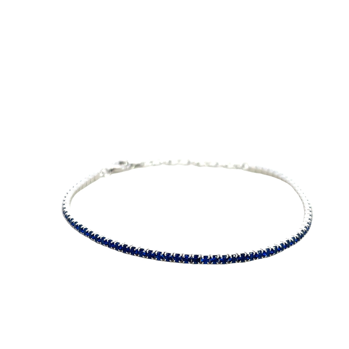 Pulsera Tennis en Plata 925 con Circonias Azules
