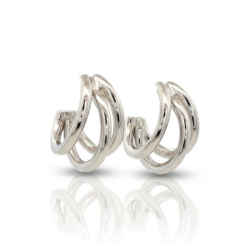 925SL TRIPLE ROW EARRINGS