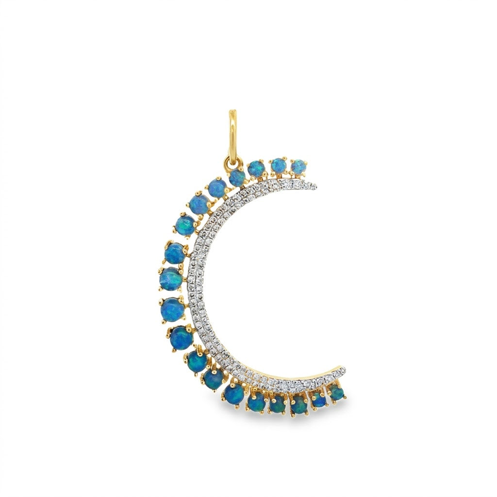 D0.36CT 14KY HALF MOON CHARM OPA1.50CT