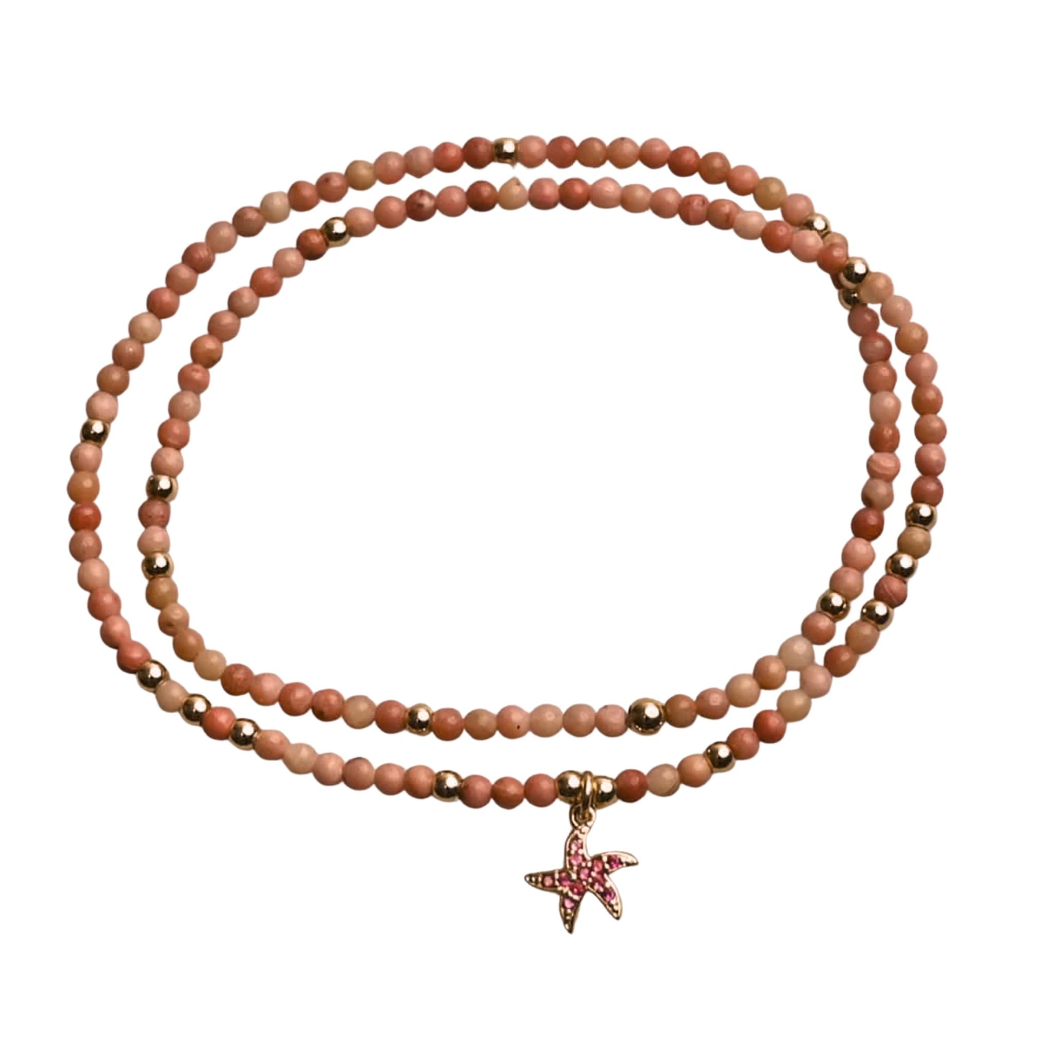 Pulsera con Cuentas de Plata 925 y Rodocrosita