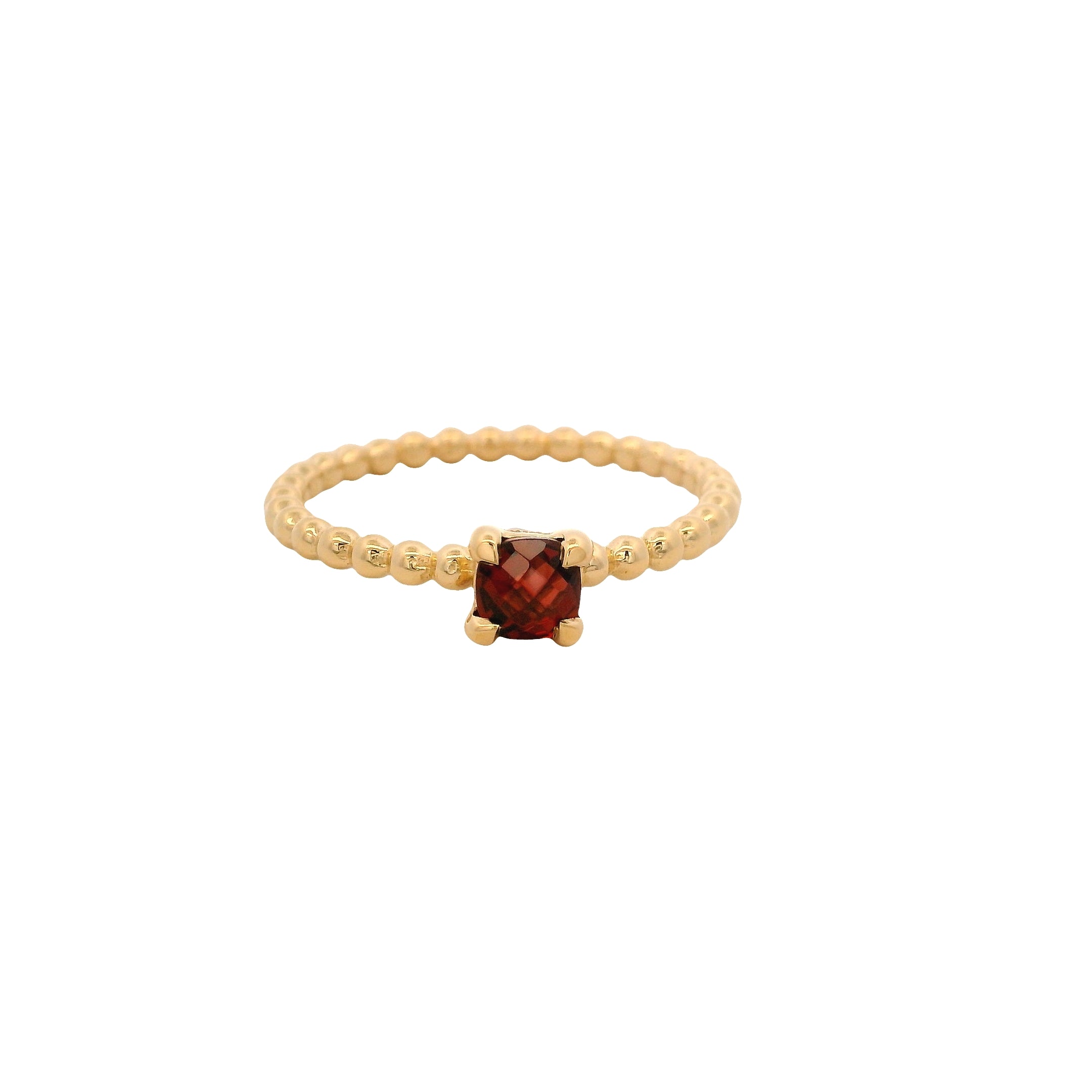 925YG BEANDS GARNET SOLITARY RING T6.5
