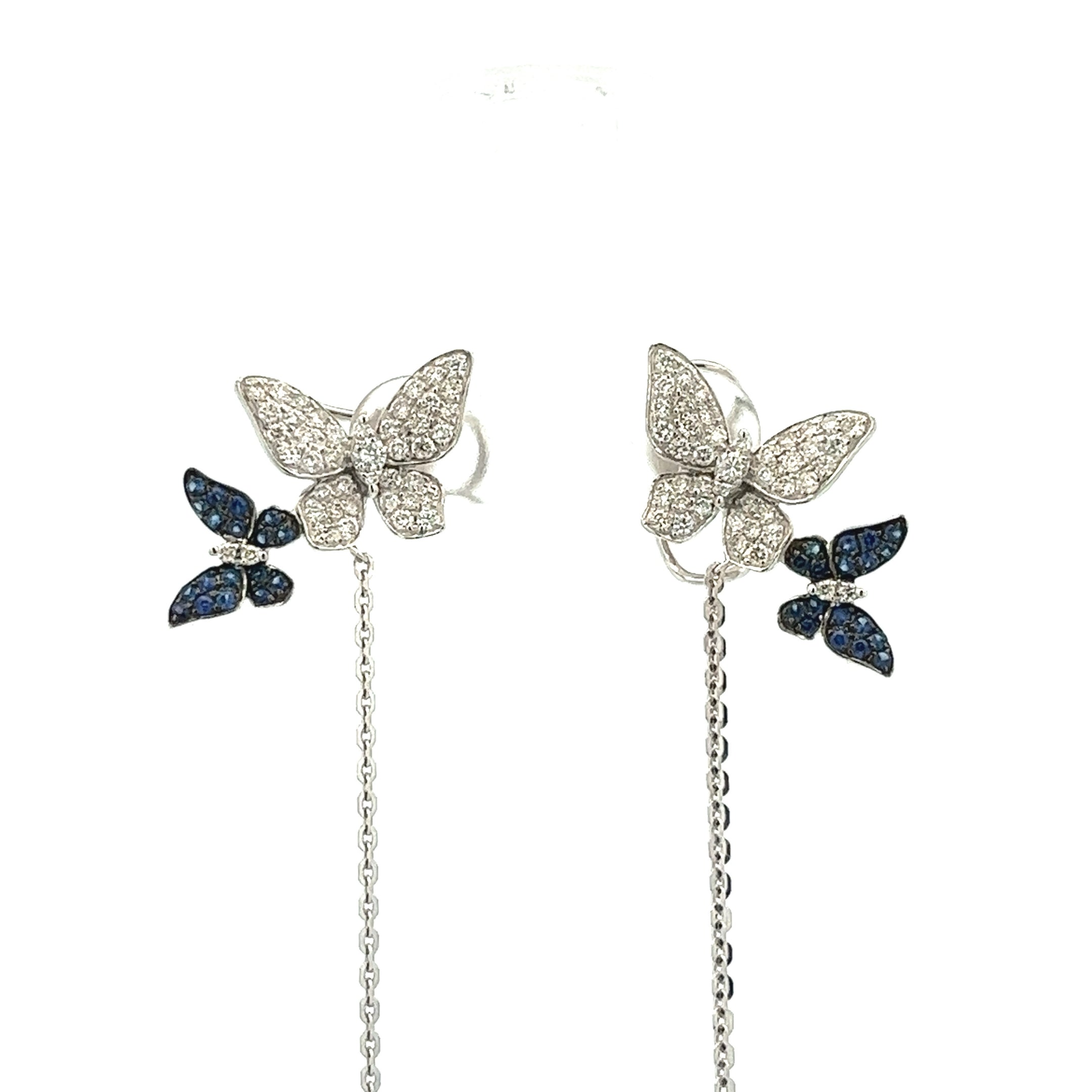 D0.72 18KW SAPPHIRE 0.27CT BUTTERFLY EARRINGS